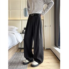 2026春夏复古条纹男女款显瘦宽松休闲直筒阔腿西装裤6613-特P79，男装西服套装，电商C305A