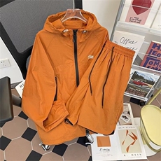 两件套防晒衣外套男女户外运动机能风长袖皮肤衣套装W6538-P69，男装休闲套装，星座412-2
