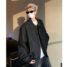 24秋装美式设计感短款中性夹克boxy翻领外套男H988P98，男装夹克，电商A341