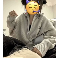 polo领毛衣女秋季2025新款宽松日系慵懒高级感温柔系软糯开衫外套，男装针织衫/毛衣，星座506A