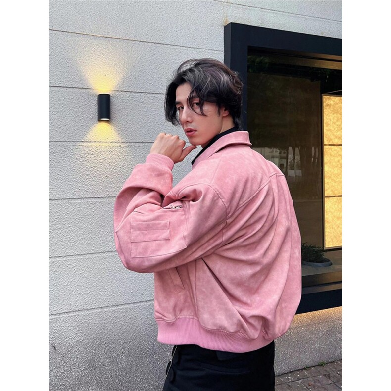 设计感潮外套男女春秋PU皮美式复古机车服夹克高级上衣LG1399-P75,男装夹克,星座1008