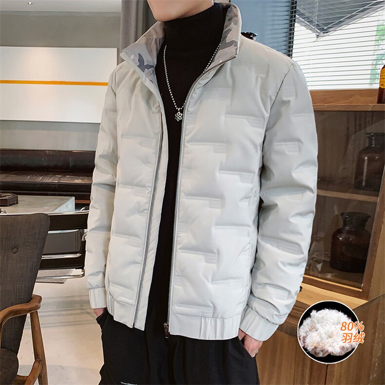 羽绒服男 冬季新款不跑绒的立领羽绒外套潮DS570T图片