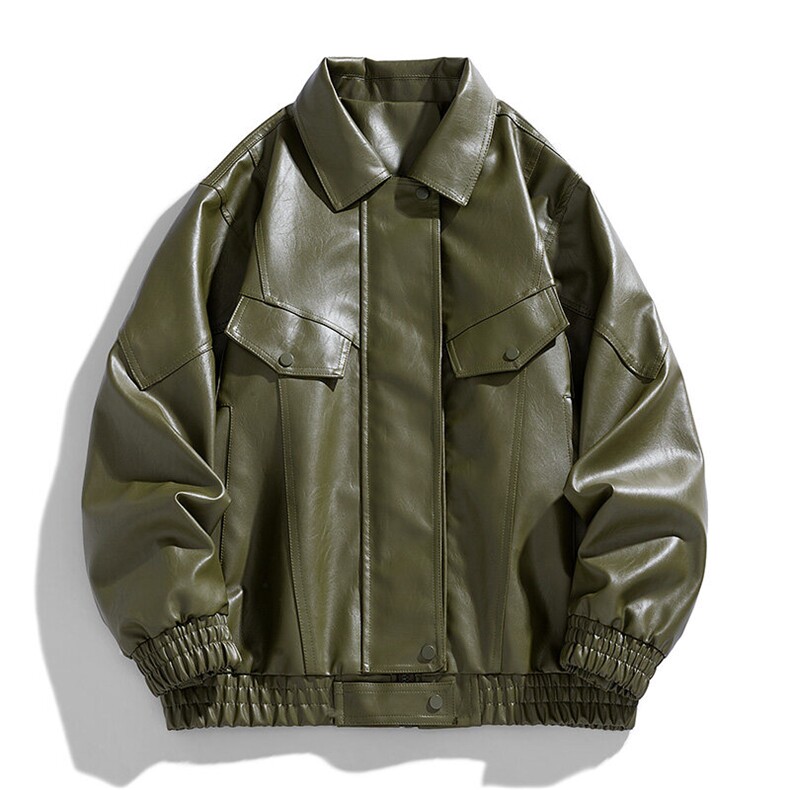XZ-221/JK2577/P95美式潮牌痞帅机车服翻领PU皮衣夹克外套,男装夹克,星座221