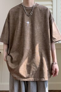 短袖男T恤水洗复古美式小众设计感T大码休闲T1016-1 T159 P38 K58图片