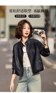 小皮衣外套女短款2025新款秋秋酷飒气质洋气休闲复古PU皮夹克上衣图片