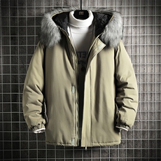 MM48099-P130冬季大毛领棉衣男士大码加厚棉袄男棉服网格，男装棉衣，电商A040A