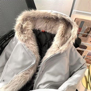 现货高品质美式高街冬季重磅硬挺短款座山雕毛领棉衣男女加厚外套图片