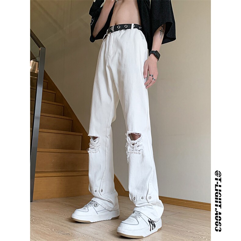 夏季美式高街破洞铆钉牛仔裤货号K750P60,男装牛仔裤,电商A063