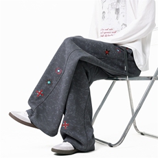 XZ616春季重磅新款扎染美式趣味刺绣休闲长裤K26002特P35，男装休闲裤，星座512A（原616）
