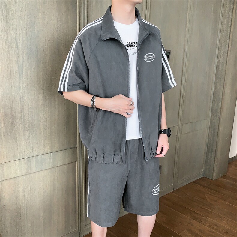 短袖男防晒衣开衫韩版夏季新款潮牌五分裤套装DS787T,男装休闲裤,电商A102