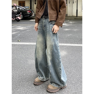 【现货】612-K210-P55 美式复古弯刀裤阔腿宽松痞帅男女牛仔裤图片