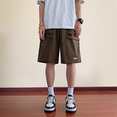 抽绳休闲短裤男夏季薄款运动五分裤高级痞帅高街篮球裤，男装休闲裤，星座716-2