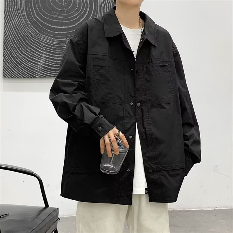 日系高级感长袖工装衬衫外套男美式复古外套J273P65,男装夹克,星座1116-2