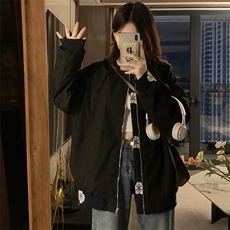 A369-P88美式复古提花刺绣拼接夹克男女高级感宽松百搭外套，男装夹克，星座911