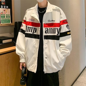 情侣装美式复古机车服外套男春秋季款刺绣小众超火潮夹克 W201图片