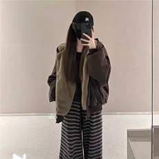 百搭慵懒座山雕仿兔毛双面穿棉服新款时尚潮流棉衣女LHT2822-P105，男装棉衣，星座1008
