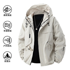 2025春款美式连帽服夹克男港风复古工装外套JK0136-P85，男装夹克，星座308B-2