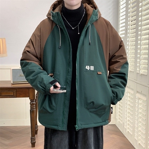 冬上新加棉加厚保暖棉服港风连帽棉衣外套男女 8325-P110控价158图片