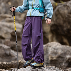 美式抽绳褶皱伞兵工装裤男女复古宽松休闲速干裤K0263-P43图片