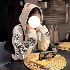 5305-P48原版做工纯棉华棉复合休闲拉链卫衣外套薄款，女装卫衣/绒衫，星座617A-2