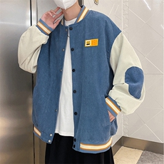 灯芯绒外套男春秋季港风ins拼色休闲宽松潮牌痞帅情侣夹克A80/P55，男装夹克，星座506