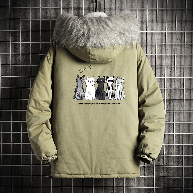 MM48100-P130冬季大毛领衣男士大码加厚袄男服网格挂拍,男装棉衣,电商A040A