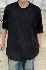 8XL-M特大码夏季短袖冰丝皱感透气T恤男潮垂感宽松半袖DX305P45，男装T恤，电商D206-1