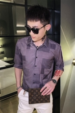 312A-110-P55新款社会小伙中袖衬衫韩版潮流男士五分袖衬衣A，男装T恤，星座312A-5