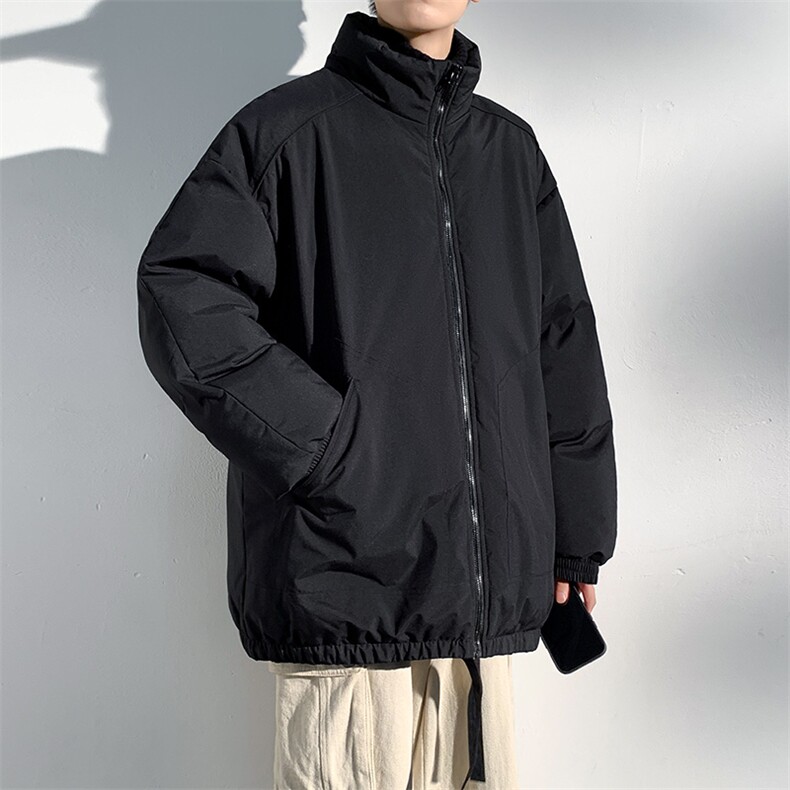 现货冬季美式休闲加厚雪山外套夹克立领纯色三防户外工装棉服,男装夹克,电商A486-1