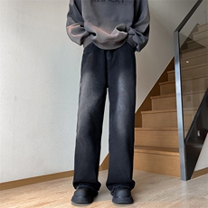 牛仔裤男秋季美式高街潮牌宽松直筒阔腿休闲长裤N915-P53，男装牛仔裤，星座308B-2