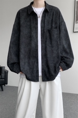 衬衫男秋季新款港风宽松大码扎染肌理感长袖衬衣CS7012-P38，男装衬衫，星座214-3