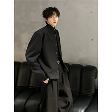 OR0776-P60网图新中式西服夹克男痞帅春秋休闲风立领西装外套，男装西服，电商C233