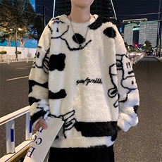 设计感小众卫衣男秋冬韩版宽松bf慵懒风ins卡通上衣外套WY27-P40，男装卫衣，星座1008