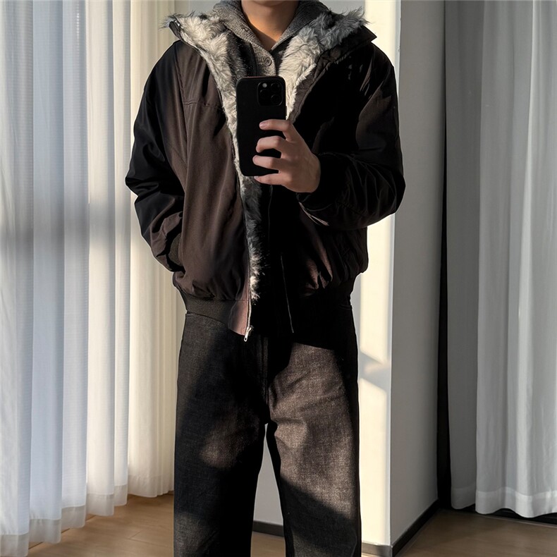 型男boxy夹克版型美潮毛领座山雕棉服W1808/特P95,男装夹克,电商B350