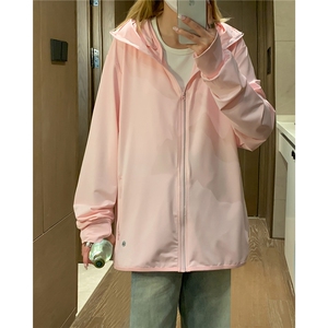 清凉一夏胖mm冰丝大码防晒服外套垂感透气百搭宽松连帽夹克女图片