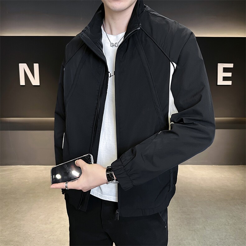 店主风休闲夹克男2025秋款时尚拼接外套男上衣潮B317/8621/P115图片