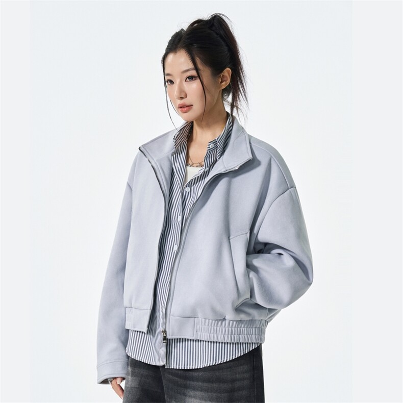 400克重磅鹿皮绒简易宽松泡泡袖光版夹克男女外套A406JK5628P93,男装夹克,星座309（原A406）