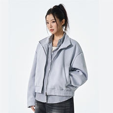400克重磅鹿皮绒简易宽松泡泡袖光版夹克男女外套A406JK5628P93，男装夹克，星座309（原A406）