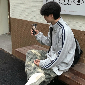 抖音得物高品质二开 25秋冬美式高街重磅结构织带高领立领卫衣W66图片