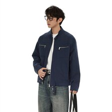 26春装高品质老钱风立领夹克外套男女美式潮牌拉链工装风宽松上衣，男装夹克，电商A486