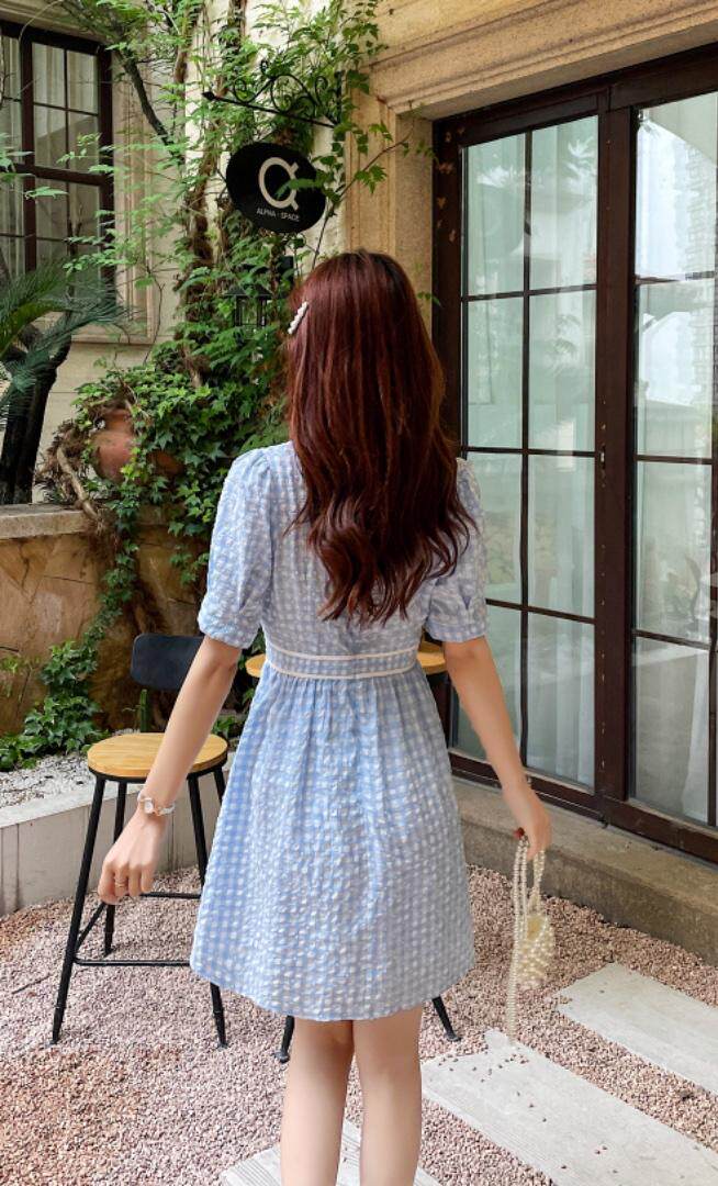 格子连衣裙，女装连衣裙，玉璟晞