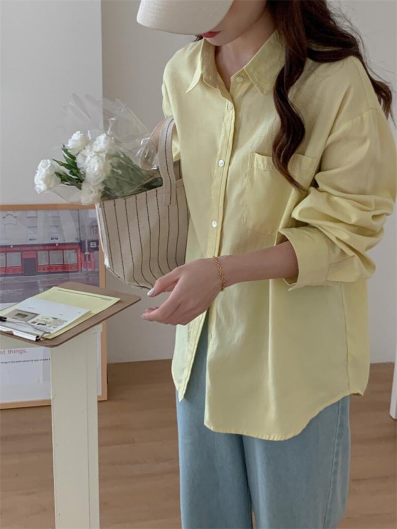 简约莫兰迪色系净版衬衣，其它，DAP