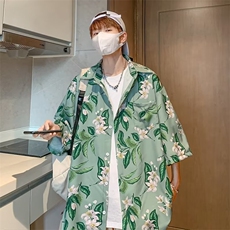 气质潮标准原宿春季衬衫五分袖文艺潮流新款男ins青春流行日系，男装衬衫，星座716-3