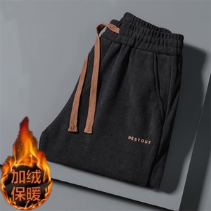 1506-1/KK031/P30加绒保暖休闲裤男士秋冬季灯芯绒直筒宽松卫裤图片