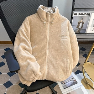 摇粒绒立领男潮牌冬加绒加厚宽松羊羔绒毛棉服保暖棉衣TT525 P65图片