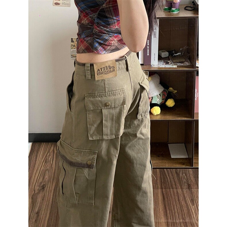 美式水洗牛仔裤男春秋季潮牌复古cleanfit拖地阔腿多口袋工装裤子,男装休闲裤,星座310A-4
