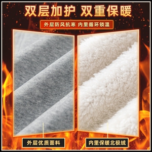 加绒裤男秋冬加厚错位解构长裤宽松直筒休闲裤Z2622-P45/加绒P55图片