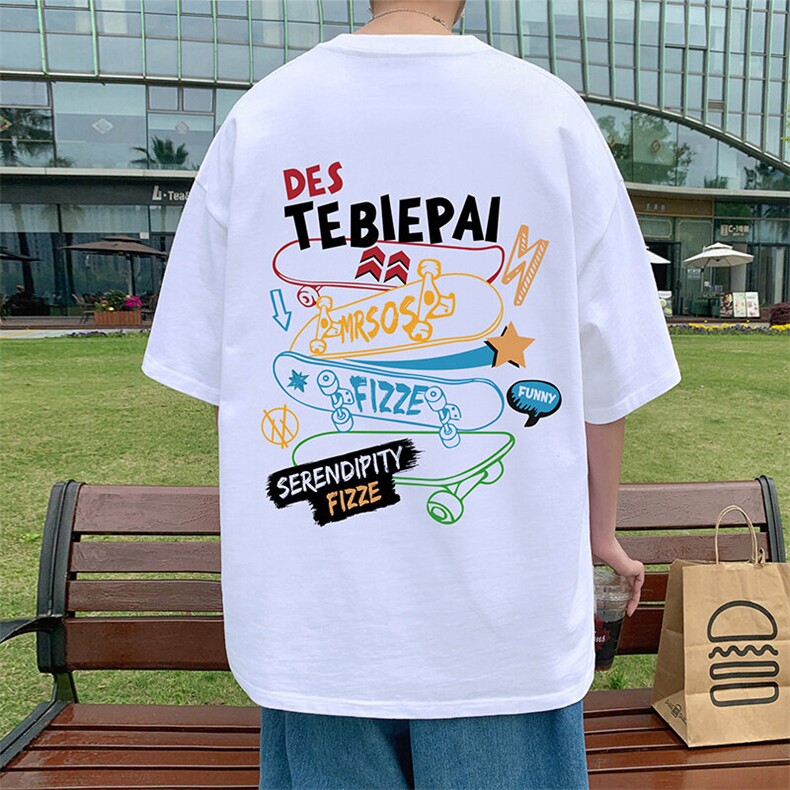 T680大码宽松纯棉运动圆领体恤衫oversize短袖T恤男重磅T,男装T恤,星座304A-1