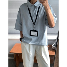 高品质老钱风亚麻男士polo衫短袖衬衫领T恤夏装宽松半袖S433-特25，男装T恤，电商A233-1