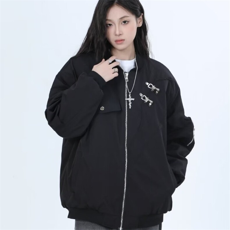 美式复古飞行员夹克外套男女潮流冬季宽松夹棉百搭工装棒球服潮酷,男装夹克,星座1210-1